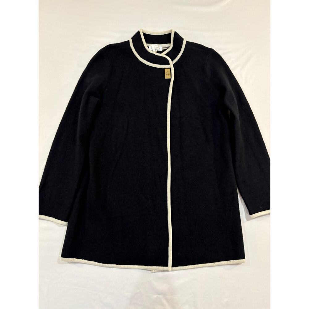 Calvin Klein Wool Blend Size Medium Black Cardigan Sweater Jacket